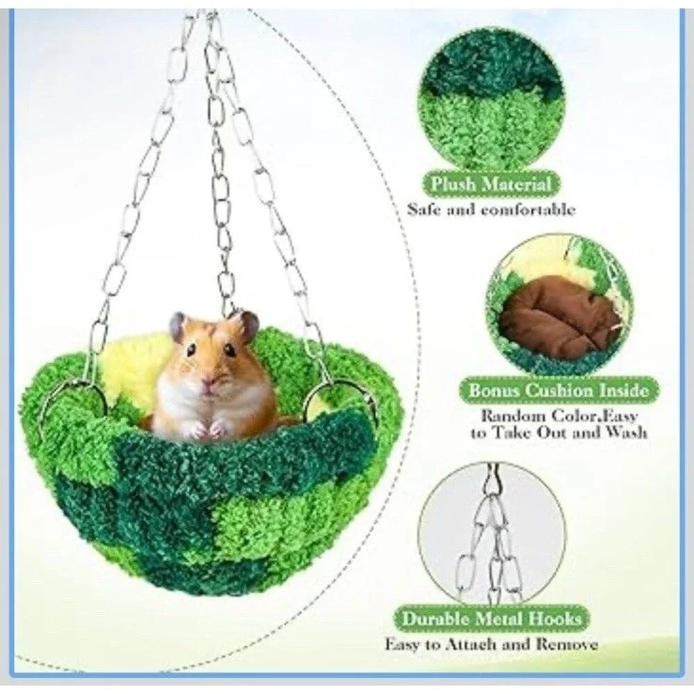 Cute Club Small Pet Hammock Green Plush